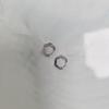 Silver Modern Hexagon One-Touch Earrings