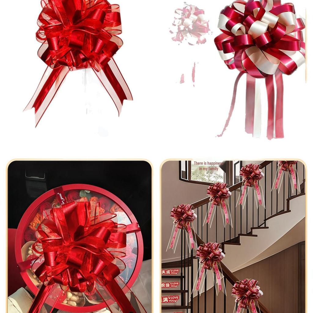 Large Wedding Car Pull Bow Decoration - Red Ribbon for Wedding Supplies