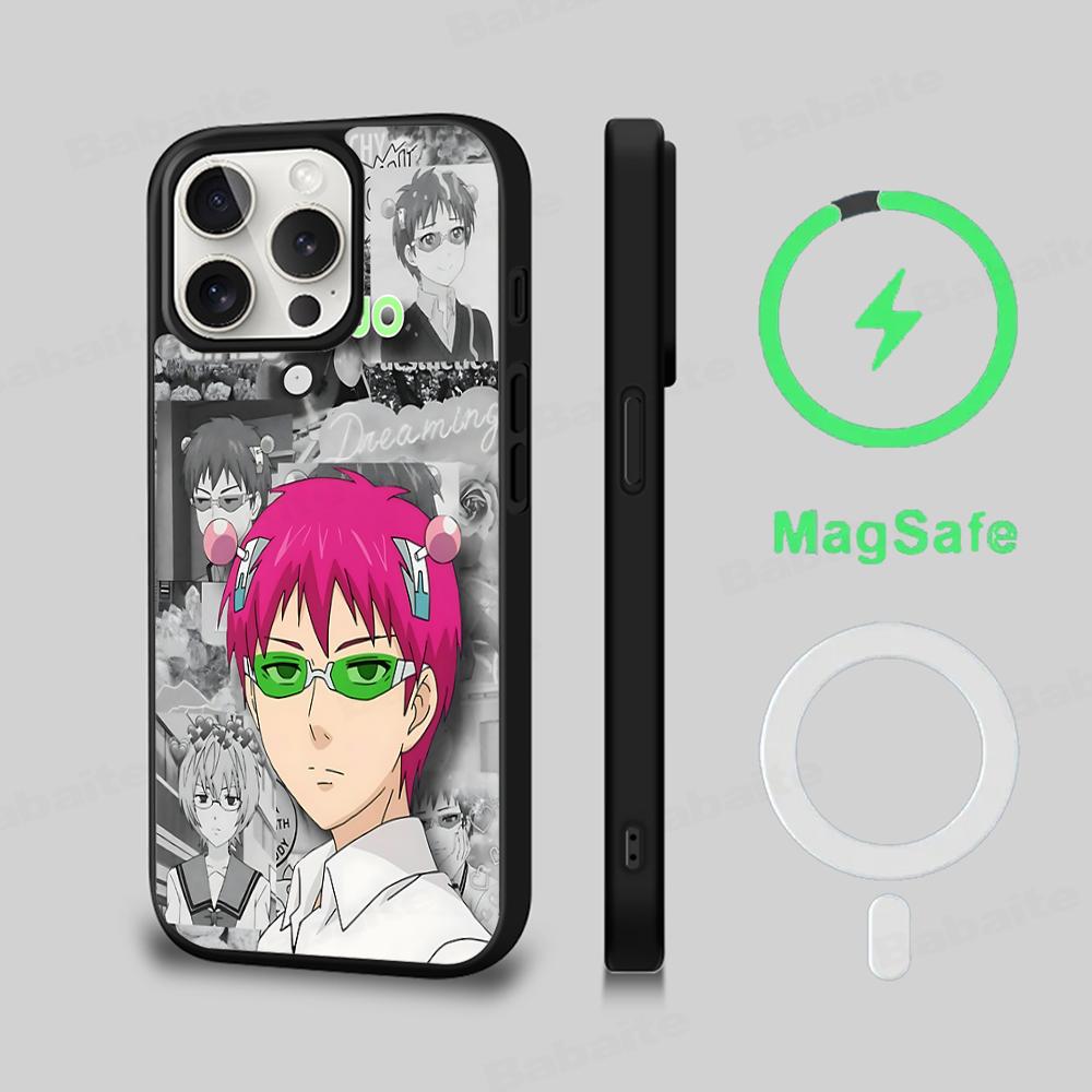 Saiki Kusuo No Psi Nan Phone Case Magnetic Case For IPhone 16 14 13 12 11 15 Pro Max Plus For Magsafe Wireless Charge Cover
