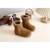 Vintage Korean Style Unisex Kids Winter Fleece Warm Non Slip Mid Calf Boots