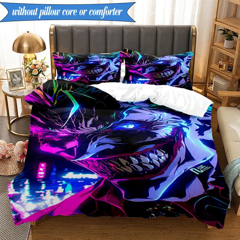 3PCS The clown's Fiery Rise Bedding Set,Including 1pc Duvet Cover And 2pcs Pillowcases Perfect for Bedroom, Dormitory, Fan Christmas gift