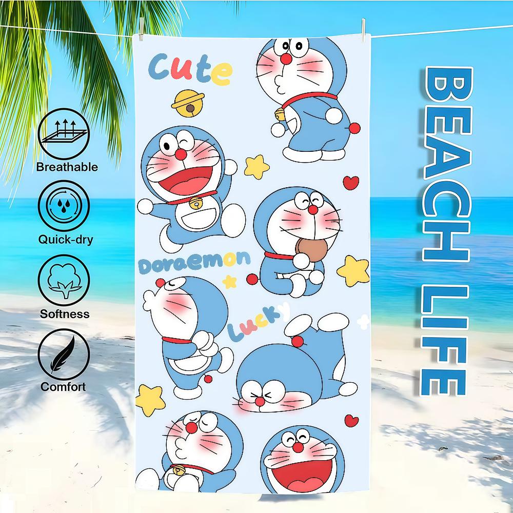 Towel Textile Bathrobe Beach CARTOON Quick-Drying Lightweight Portable D-doraemonS-ES Camping Swim Pool Travel