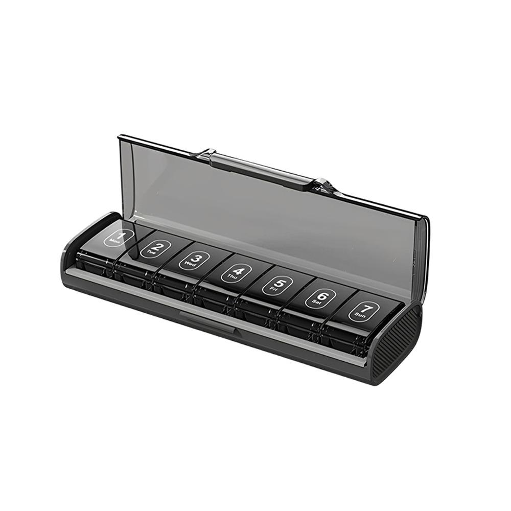 

Useful Plastic Pill Storage Box Moisture Proof Large Compartments Pill Case 7 Day Weekly Pill Organizer Daily Use чёрный