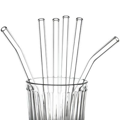 Cannuccia in vetro borosilicato trasparente ad alta resistenza al calore, set durevole di tubi per bevande a base di succo per donne incinte, non usa e getta, a prova di rossetto