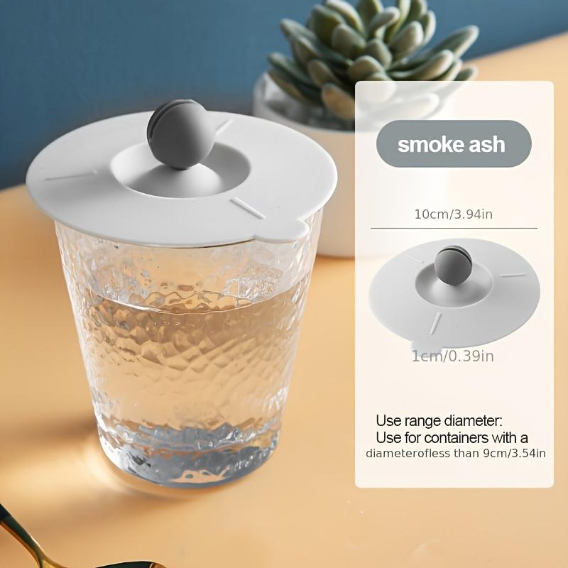 Round Heat-Resistant Lid Cup Cover Non-toxic Silicone Universal Water Cup Lid Anti-dust Coffee Mug Sealed Cap with Spoon Holder