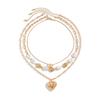 Ingemark 3 stuks/set Boho Imitatie Parel Chokers Kettingen Dames Trendy Metalen Hart Hanger Nek Accessoires 2026 Nieuwjaars Sieraden
