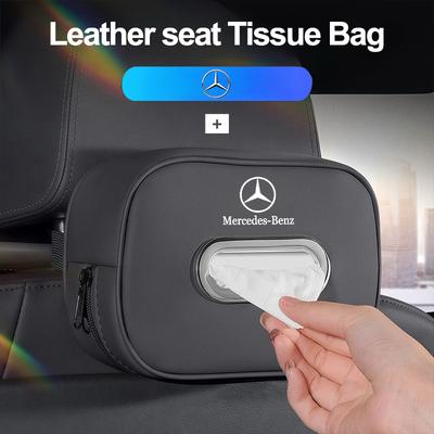 Boîte à mouchoirs de voiture Sac de rangement pour serviettes en papier pour accoudoir de siège Pour Mercedes Benz AMG W203 W206 W220 W205 W211 W212 W201 W210 W108 W168 W176