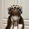 Sweet Lolita Hair Hoop Lace Bow KC Girl Hair Accessory Bear Ear Cookies Headband  Hair Styling