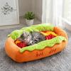 Cama Pequeña para Animales para Regalo de Cumpleaños Cama Hot Dog, Adorable Acogedora para Acurrucarse Almohadilla Extraíble Lavable, Divertido Cómodo Felpa Mascota Alfombrilla Pan Perros Gatos Suave Sofá Nido