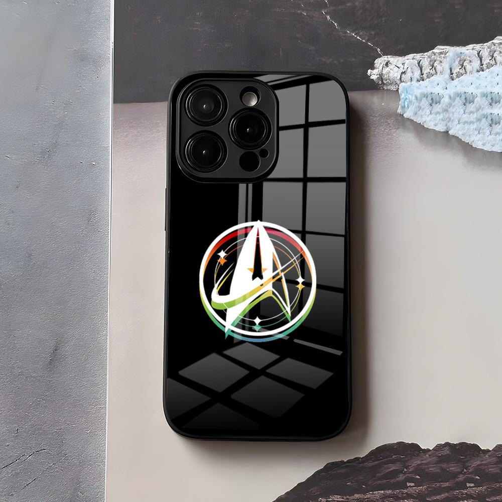 S-Star T-Trek Phone Case For IPhone 17 Air 16 E Pro Max 15 14 13 Mini 12 Pro 11 Max Plus Black Glass Cover