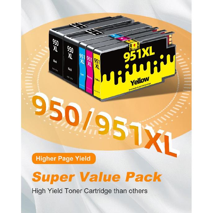 MILEKO Compatible 950XL 951XL Ink Cartridge Replacement for HP Officejet Pro 8100 8600 8610 8615 8620 8625 8630 8640 8660 251dw 276dw, Black, Cyan,