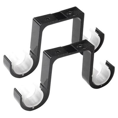 2pcs/set Aluminum Double Curtain Rod Brackets Durable Black Window Hardware Hook Home Decor Accessories Thicken