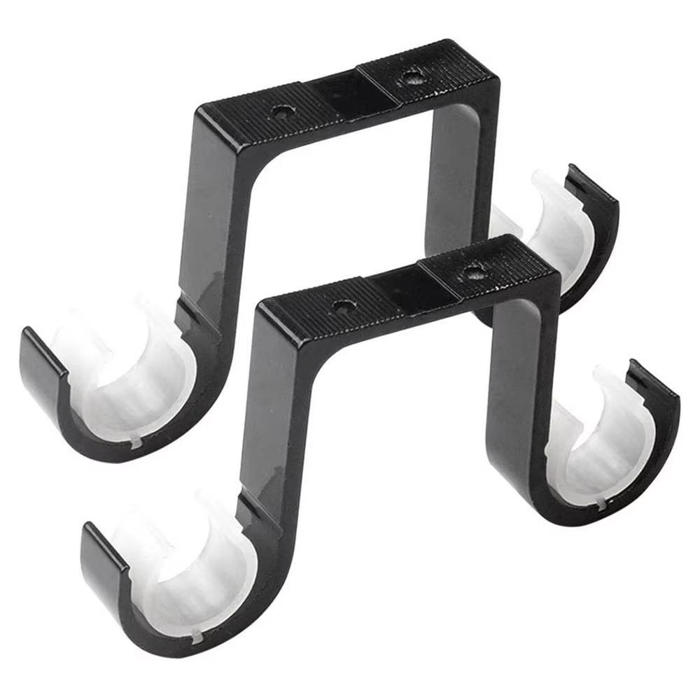 2pcs/set Aluminum Double Curtain Rod Brackets Durable Black Window Hardware Hook Home Decor Accessories Hanger Supporter