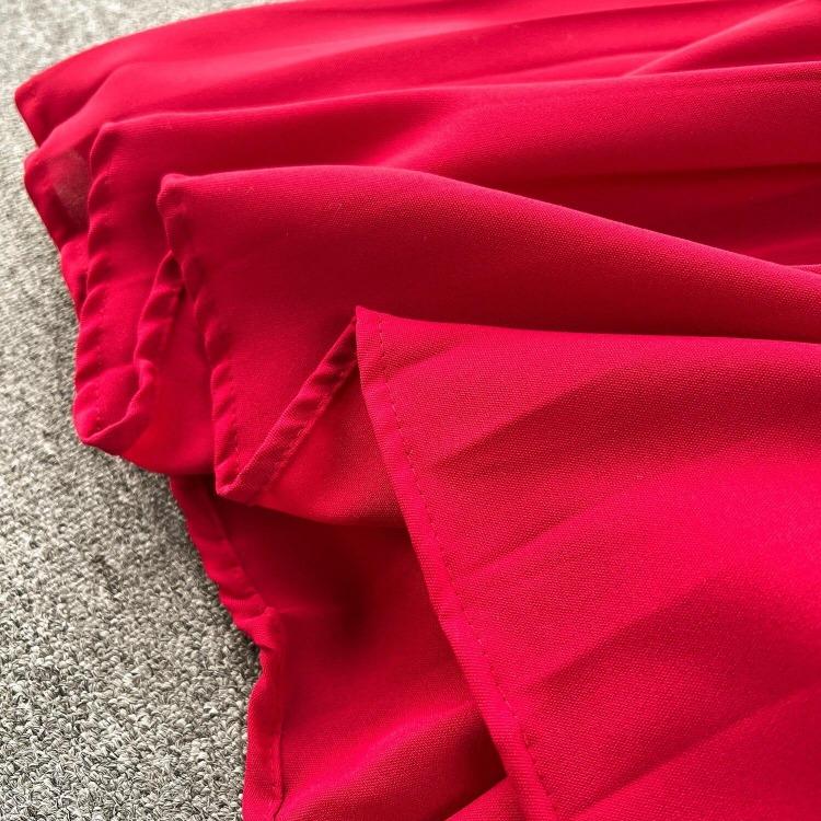 Sommer Neues Französisches Chic Maxikleid Damen V-Ausschnitt Ärmellos Schnürung A-Linie Falten Damenkleider Damen