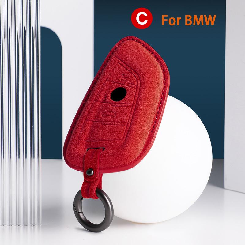 For BMW 3 5 Series X1 X2 X3 X4 X5 X6 X7 F30 F90 F10 G30 G60 E60 F48 F39 E70 F15 F16 325li 530 Car Key Case Cover Suede Keychain