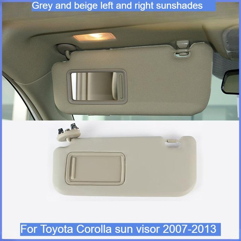 For Toyota Corolla 2007, 2008, 2009, 2010 2011 2012 2013 Grey and Beige Left and Right Car Sun Visors with Vanity Mirrors