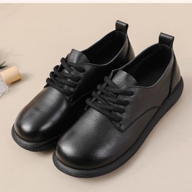 Damskie Buty Codzienne Płaskie Mokasyny Damskie Skóra Krowia Skóra Naturalna Sznurowane Rozmiar 35-41