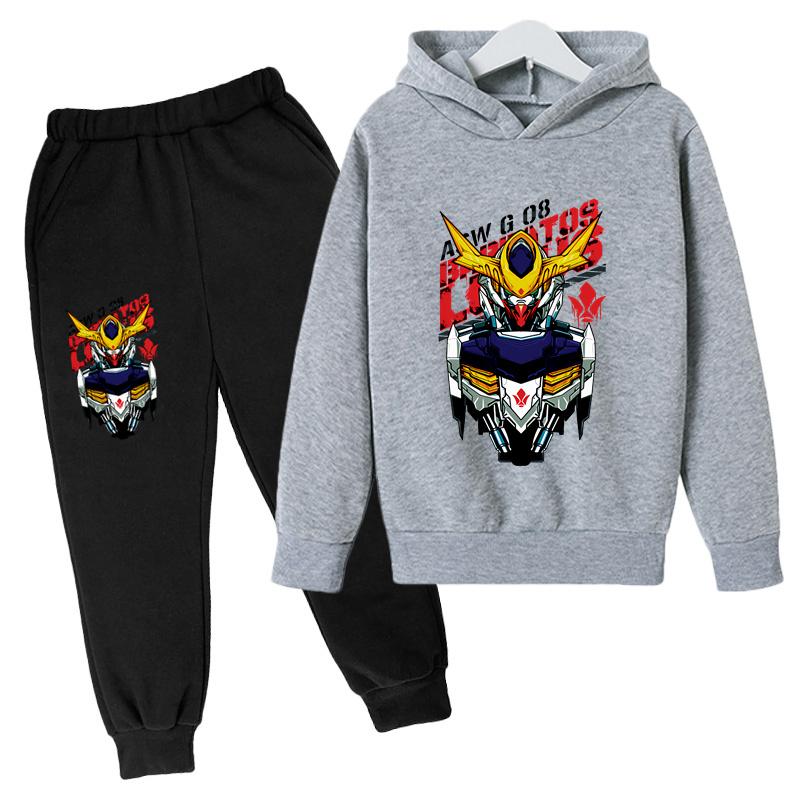 2025 Gundam Casual Kids Clothes 2 Piece Hoodies Set Clothing Cool Girls Clothing Boys Tracksuit Children Baby Clothes