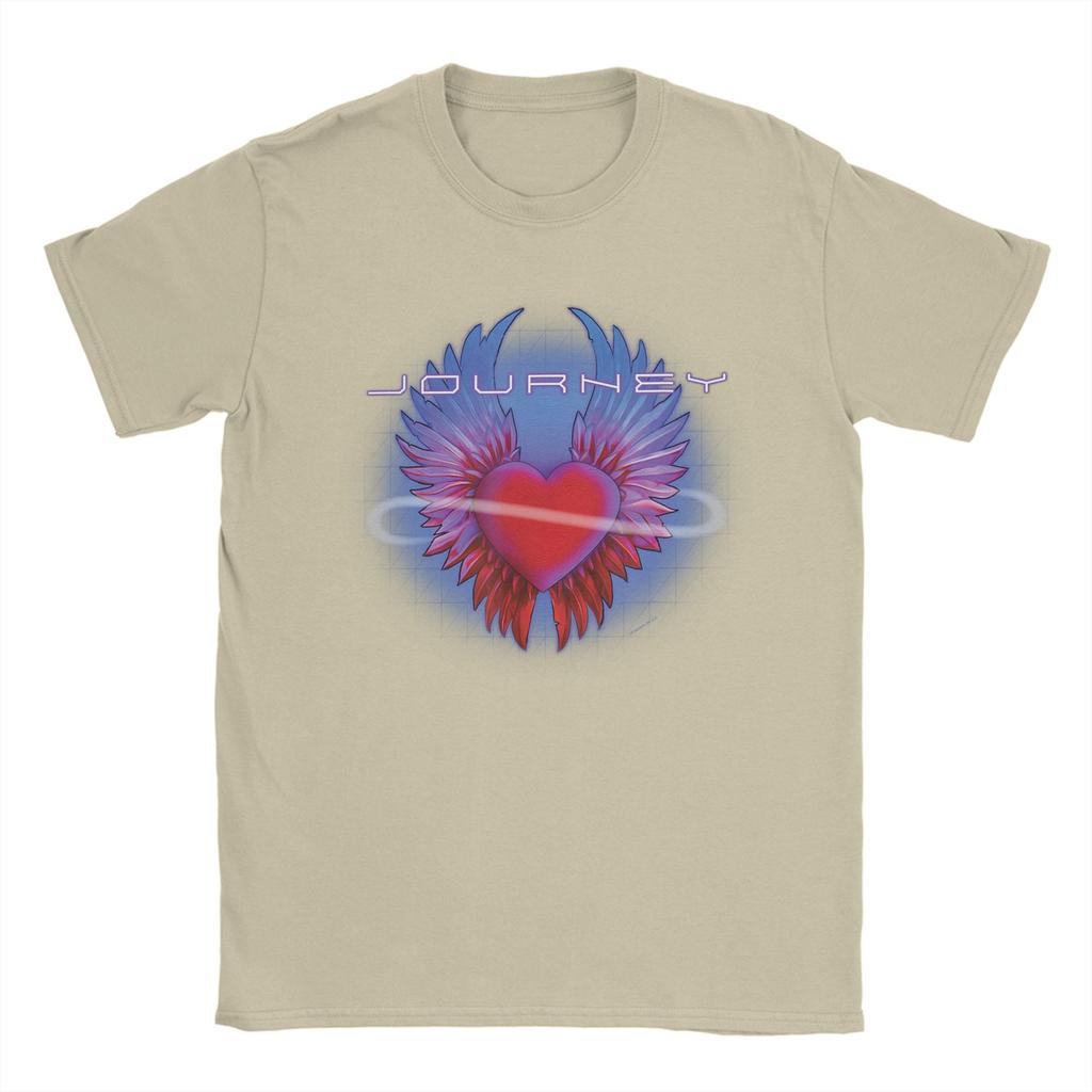 Journey Band Geflügeltes Herz Musikband 100% Baumwolle T-Shirt Für Unisex Sommer T-Shirts O-Ausschnitt T-Shirt Oversize Heißer Verkauf Kleidung