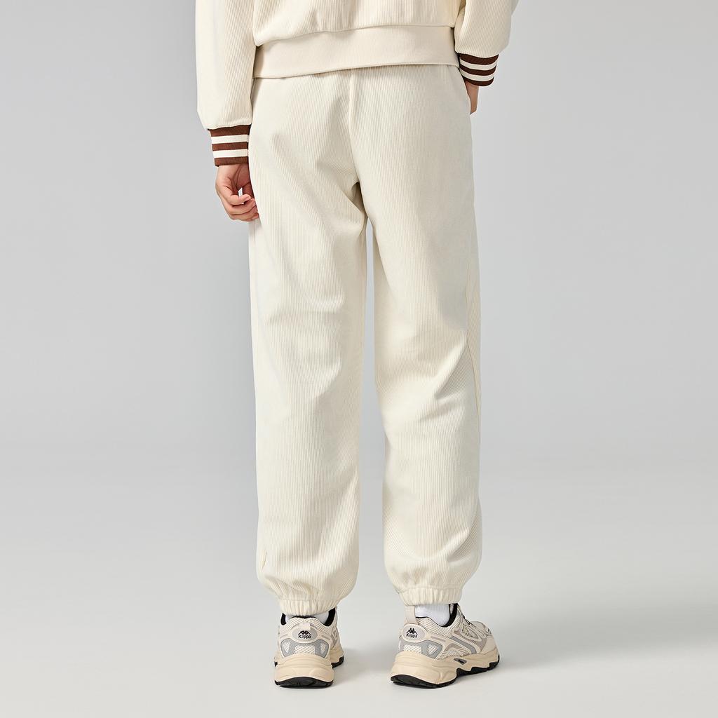 Kappa 1916 Series Fashion Casual Pants Corduroy Comfortable Casual Cuffed Joggers Knitted Sports Pants Women bottoms White K0E82AK09