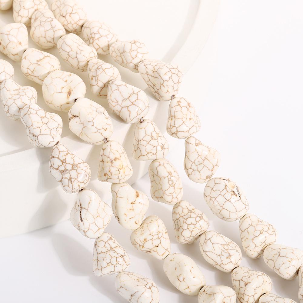 

Бусины из синтетической бирюзы с ручной работой и неровным кракелюром для изготовления браслетов своими руками