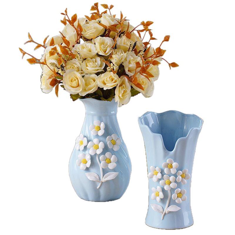 European Modern Ceramic Vase for Flower Arrangements - Ideal Home Decor for Living Room, Dining Table, or Coffee Table - Perfect Housewarming Gift
