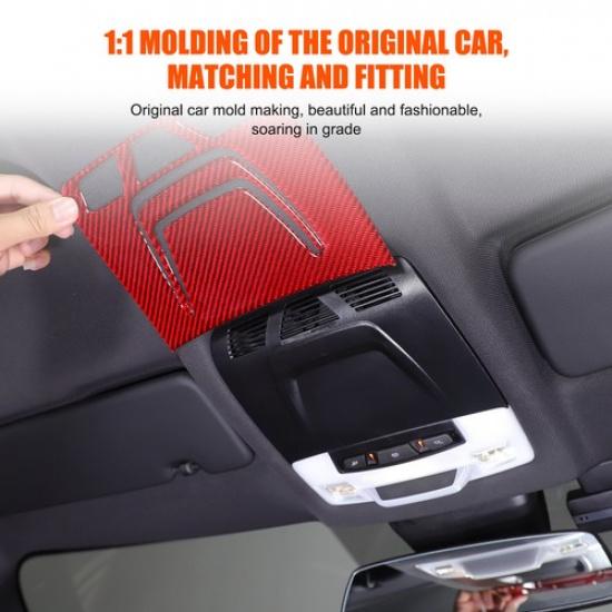 Red Carbon Fiber Roof Reading Light Panel Trim Sticker For Toyota Supra -24