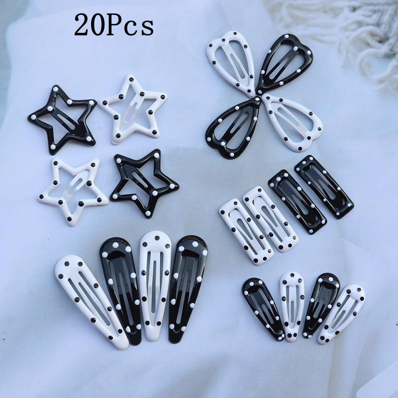 20 Colorful Polka Dot Hair Clips for Girls & Babies - Small BB Clips & Hairpins