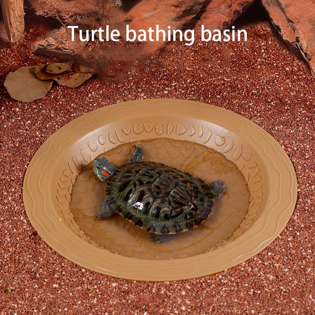 Turtles Water Basin Bathing Bowl Water Container Soaking Dish for Reptiles Amphibians Terrariums Habitat Accessories