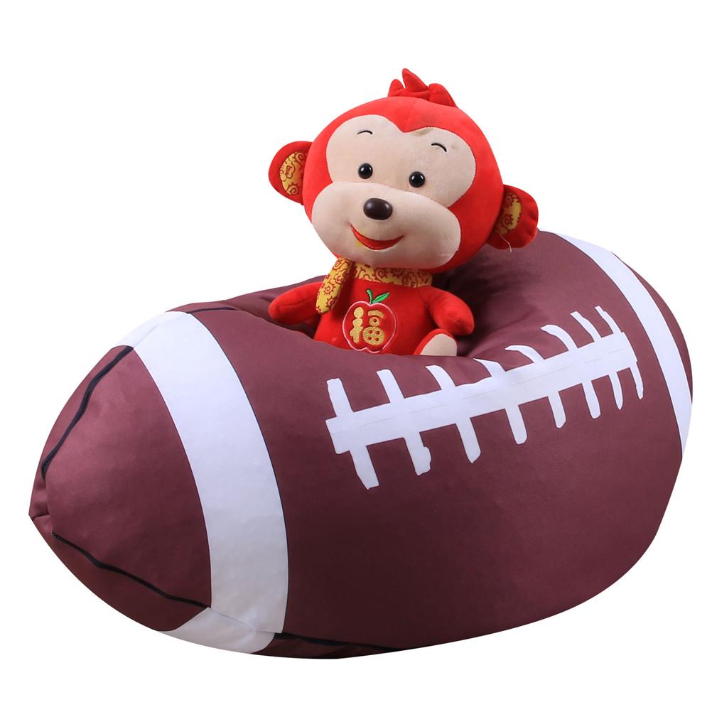 Storage Bean Bag Chair 18 Inch Beanbag Cover with Zipper for Kids Plush Toys Game Play