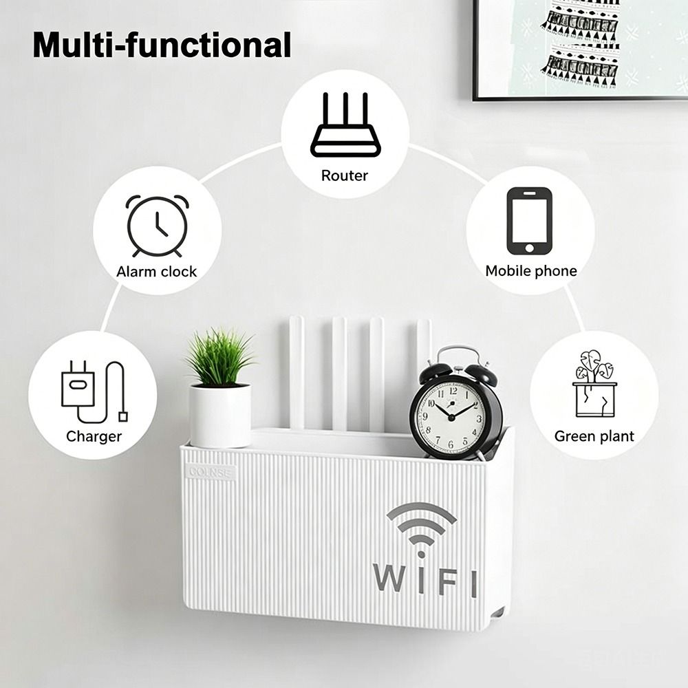Cable Organizer TV Set-top Organizer Box Wall Mounted Wireless Wifi Router Shelf Living Room