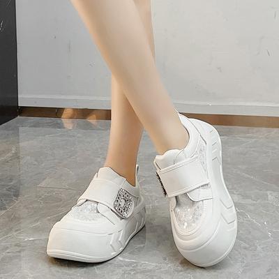Damenschuhe 2024 Heißer Verkauf Mesh Damen Vulkanisierschuhe Outdoor Damen Sneaker Bling Kristall Plateau Flache Damen Freizeitschuhe