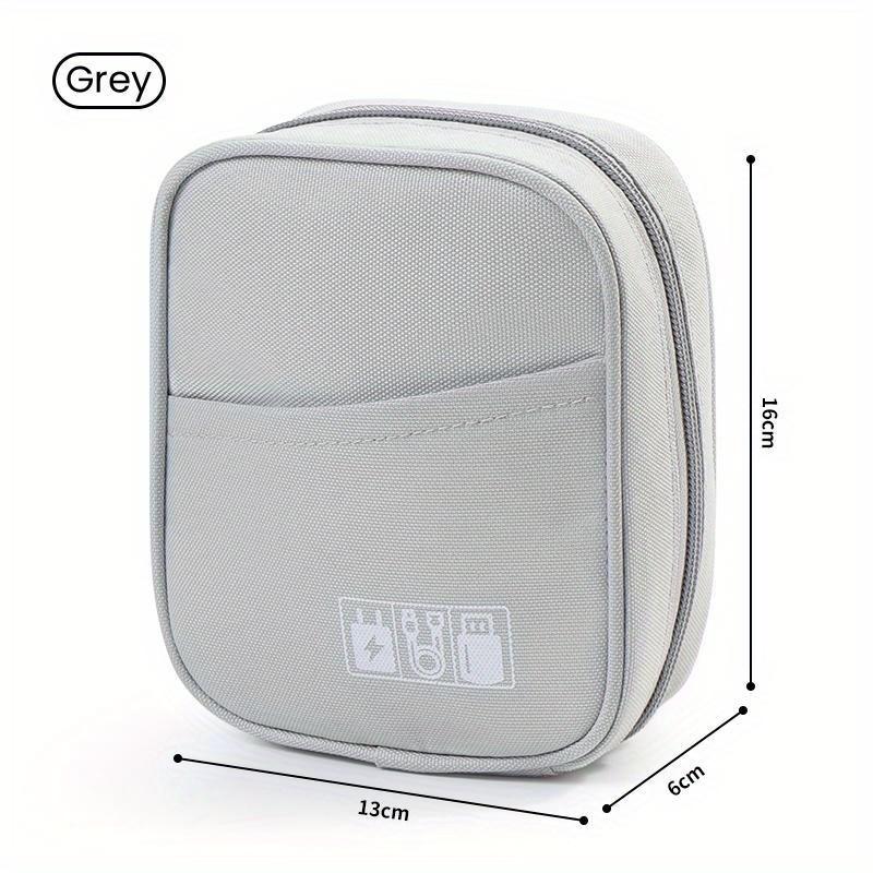 

Travel Waterproof Multifunctional Storage Bag Portable High Capacity for Digital Product USB Data Line Chargers Cable Organizer сірий