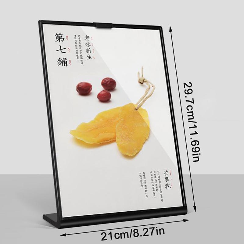 Acrylic Table Card Display Board A4 A5 A6 L-Shaped Table Sign Price Card Billboard Stand Picture Poster Art Display Frame Empty