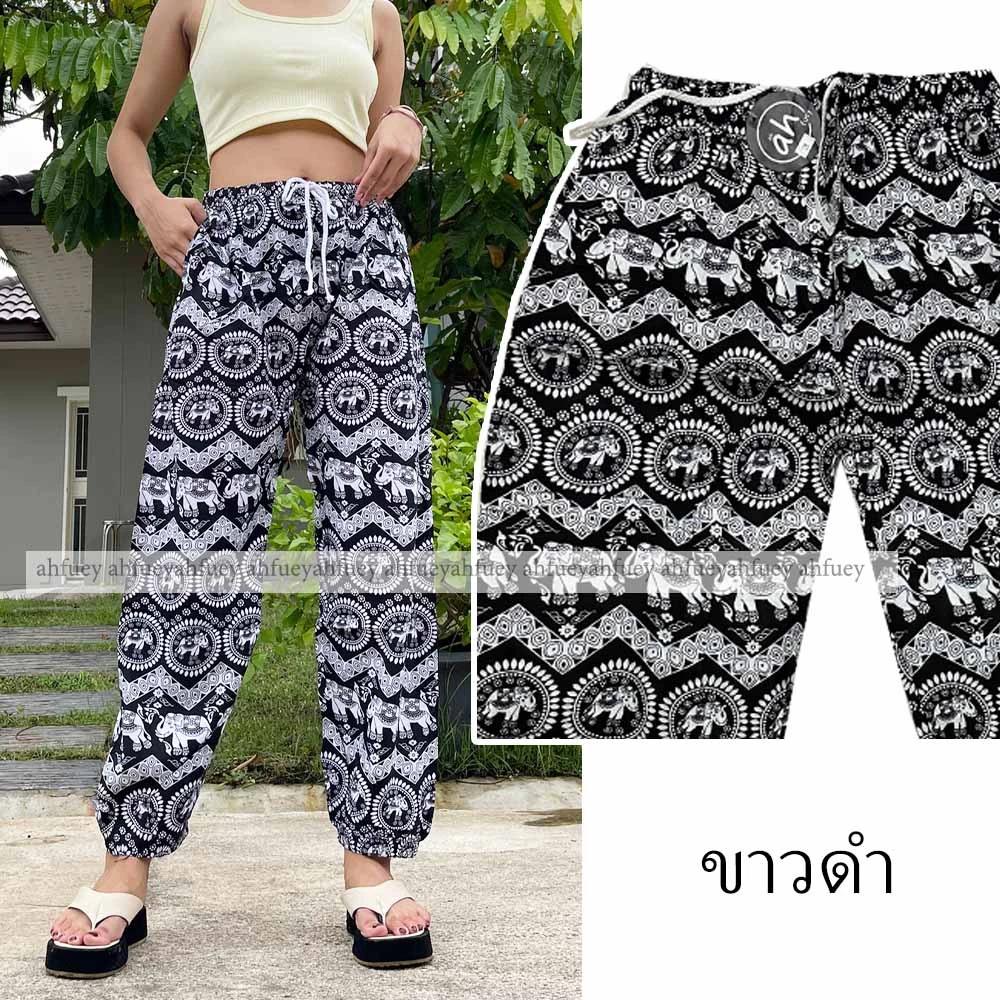 Elephant Pants Long Adjustable Elastic High Waistband Strap Jumper  Unisex Man Women Print Thailand Casual Streetwear Beach Bohemian Retro Vintage