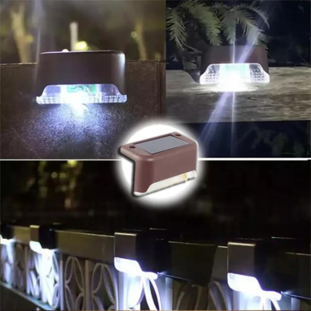 New Warm White LED Solar Step Lamp Path Stair Outdoor Garden Lights Waterproof Balcony Light Decoration  Patio Stair Fence Light