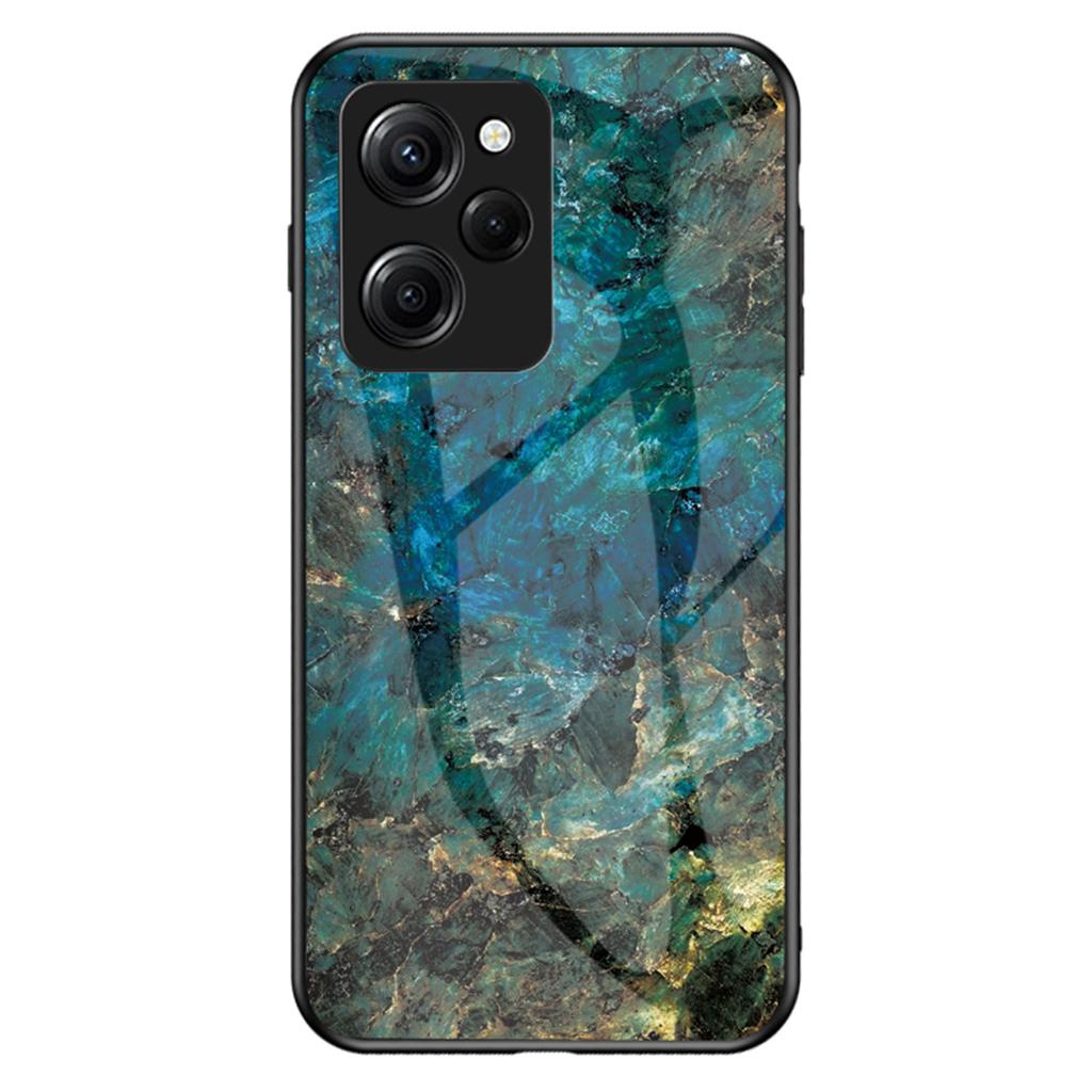 For Xiaomi Poco X5 Pro 5G/Redmi Note 12 Pro Speed 5G Marble Pattern Phone Case Tempered Glass+PC +TPU Phone Cover