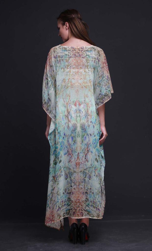 Phagun Floral & Skull Ladies Kaftan Holiday Loungewear Maxi Dress Beach