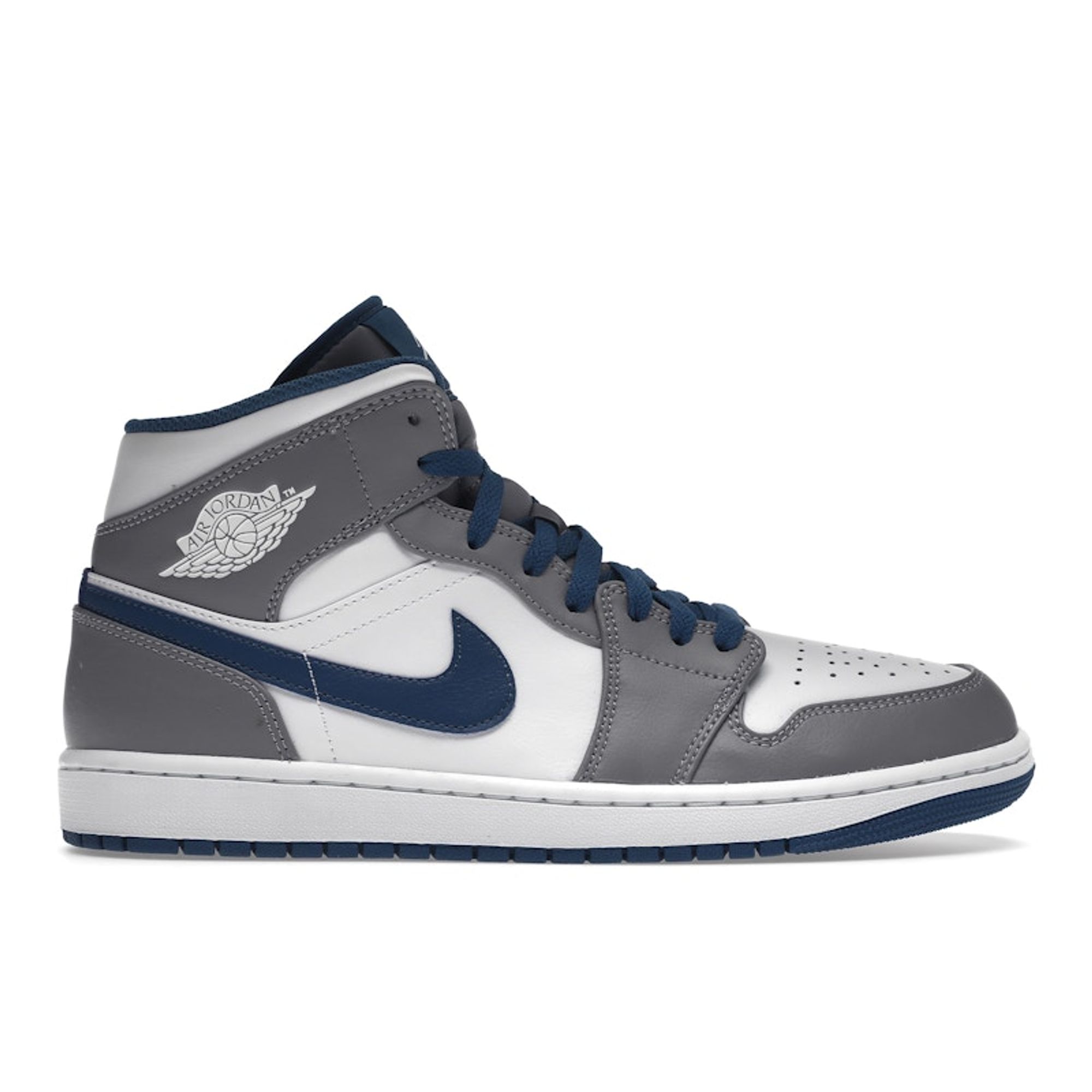 

Мужские кроссовки Air Jordan 1 Mid Cement True Blue серо-цементно-серо-белые DQ8426-014 46