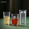 Inmeet Premium Japanese Striped Highball Glass Tall Cocktail Cup for Iced Americano And Mixed Drinks
