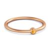 Citrine Minimalist Bezel Solitaire Ring - 925 Sterling Silver Rose Gold Vermeil