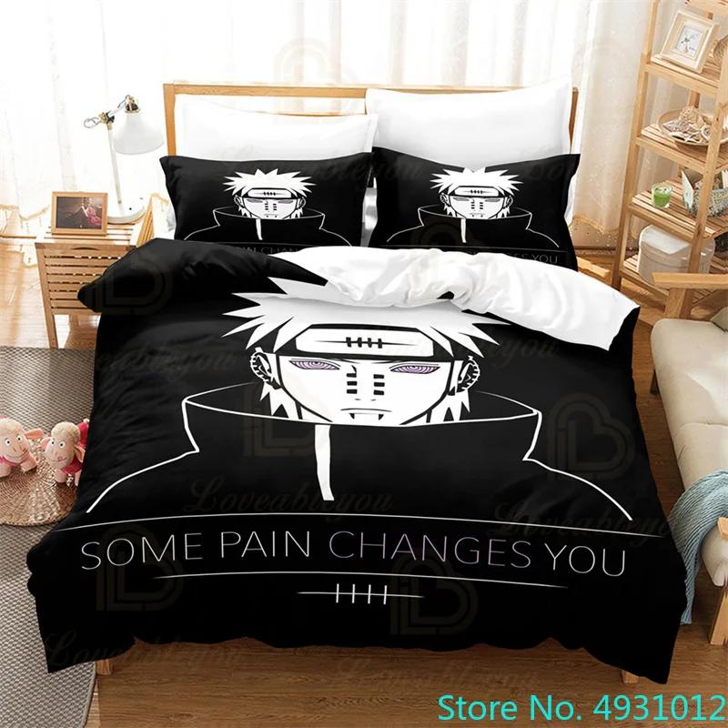 Kids Uzumaki Naruto Uchiha Sasuke Bedding Set Duvet Cover Quilt Cover Pillowcase Double King Size Bedroom Bed Cover Decoration
