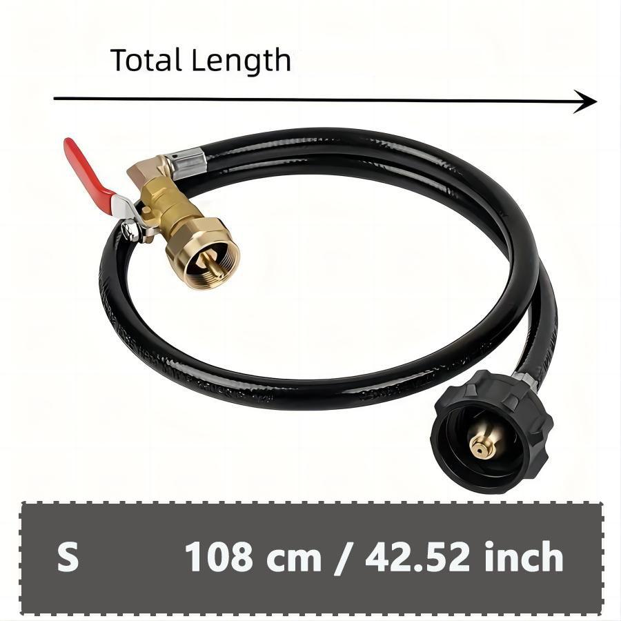 

1 шт., Комплект адаптера для заправки пропанового балона, 3-футовий шланг із запобіжним відсічним клапаном, Легко заправляти 1-фунтові балони з 20-фунтових, Кухонні аксесуари