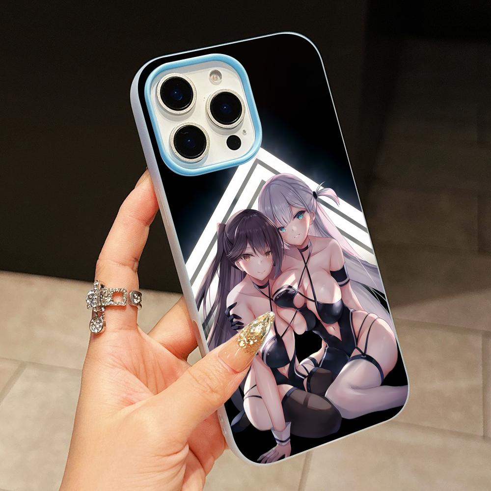 

Azur Lane Shoukaku Phone Case for iPhone 17 16 15 14 13 12 11 Air Pro Max Plus Jelly Double layer Light Blue Cover iPhone 11 Pro Max