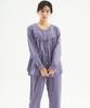 Meipeullawo Purple St Long Sleeve Pure Cotton Women'S Plus Size Pajama Set