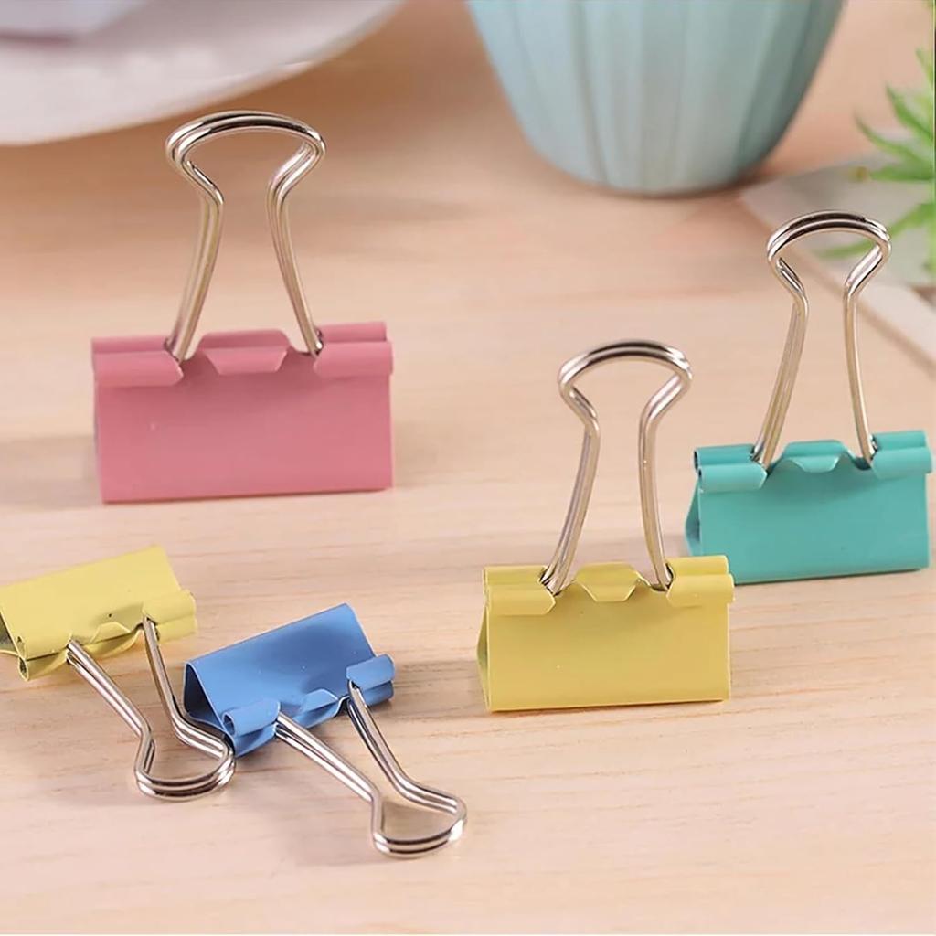 120 Pcs Small Binder Clips Assorted Colored, 0.75in/19mm Mini Binder Paper Clips, Paper Clamps for Office Supplies, Home, School,Business Document