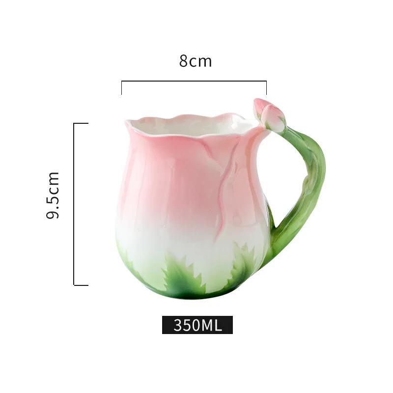 

European Creative Flower Mug Couples Afternoon Tea Ceramic Coffee Cup Set Office Kungfu Tea Set Home Drinking Set Friend Gift 201-300ml