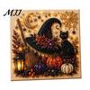 Stress Relief Creative Hobbies Halloween Faux Pearl Art DIY Kit, Spooky Cute 3D Diamond Painting Fall Holiday Handmade Gift Craft, Witch Black
