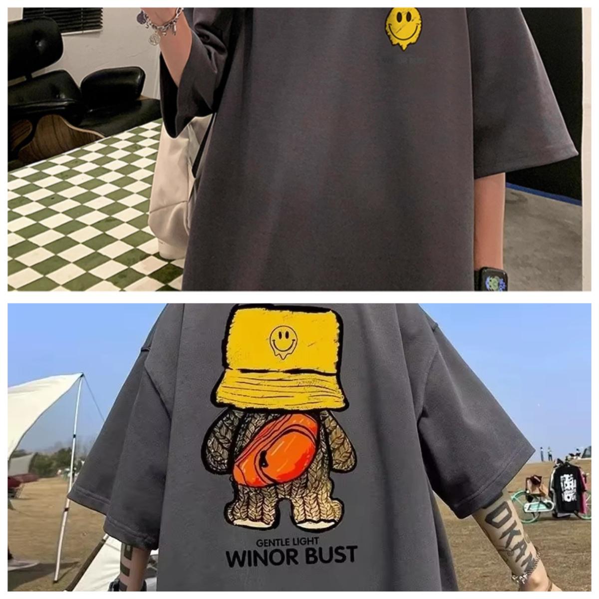 

Large Cotton Men s Korean Printed Short Sleeved T-shirt for Summer Men s Casual Fashion Short Sleeved T-shirt for Men s Clothing S