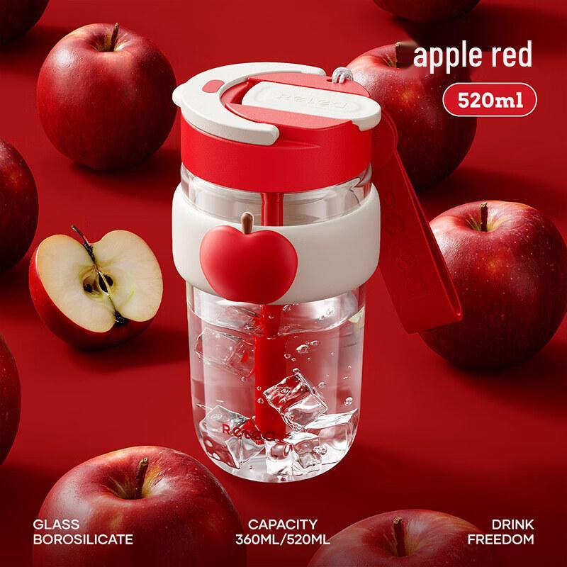 Borosilicate Glass Water Bottle with Straw
